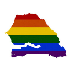 Obraz premium Sublimation textured background in colors of LGBT flag on white background. Senegal