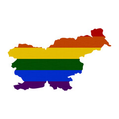 Sublimation textured background in colors of LGBT flag on white background. Slovenia