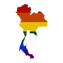 Sublimation textured background in colors of LGBT flag on white background. Thailand