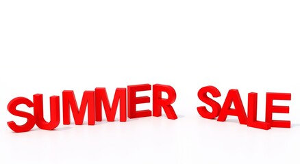 Summer sale promotion. 3D illustration.