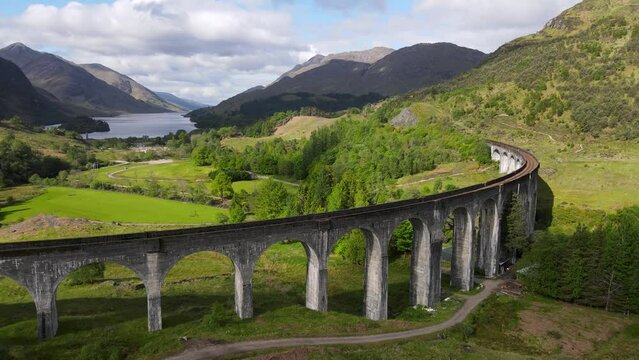 Glenfinnan Viaduct with Loch Shiel  Scottish Highlands, UK