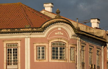 decorated attic and tiled roof in Leiria, portugal
