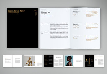 Annual Report with Gold Accents
