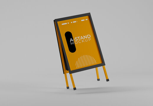 Floating A-Stand Board Mockup