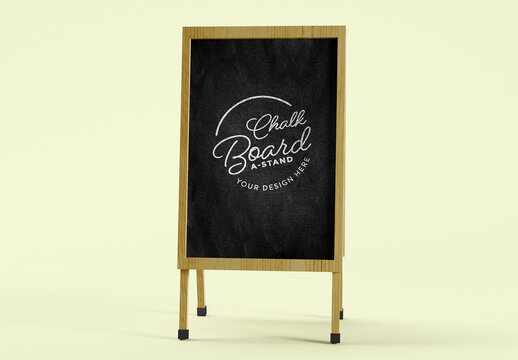 Street Chalk Board Stand Mockup