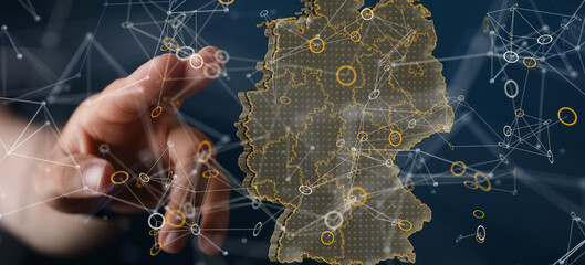 Hologram Of Germany. Map of Germany