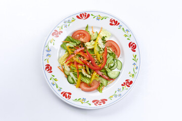 fresh salad on the white background