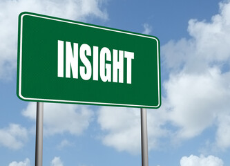 Insight sign for new ideas concept.