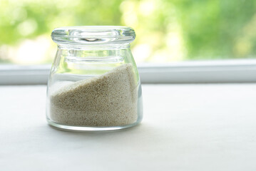 Uncooked Fonio Grain in a Jar