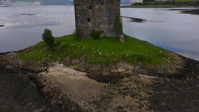 Castle Stalker on  Loch Laich Port Appin, Argyll, Scotland, UK