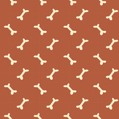 vector pattern of bones for dogs.  footprint cartoon tile background repeat  isolated illustration gift wrap papers light print ready light color