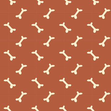 vector pattern of bones for dogs.  footprint cartoon tile background repeat  isolated illustration gift wrap papers light print ready light color