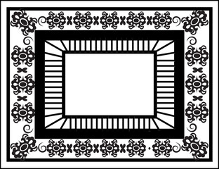 Retro Art Deco Black and White Frame for Greeting Cards and Wedding Invitations