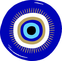 Blue Evil Eye Traditional Protection Amulet Illustration