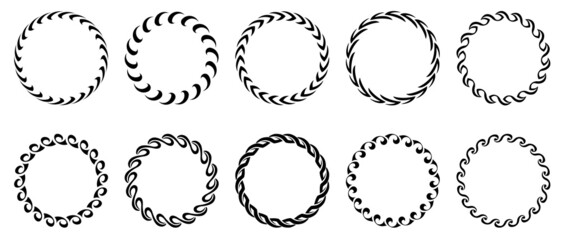 Set of ten elegant round frames for your design