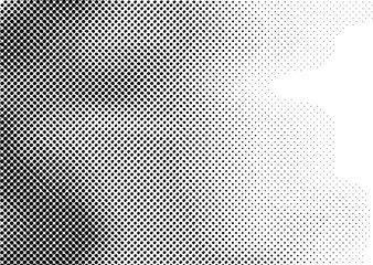 Grunge halftone dots vector texture background . Border Frame .