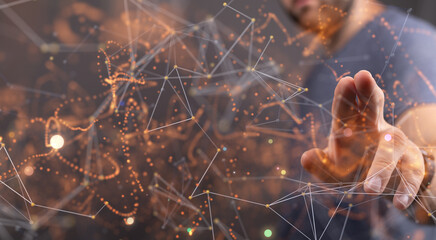 Communication technology for internet business. Global world network