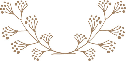 Brown Leaves Bloom Branches Illustration © tabitazn