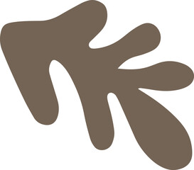 Brown Leaf Shape Element
