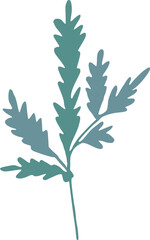 Dark Green Leaves Branch 2 Illustration