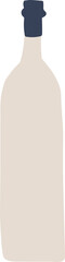 Beige Slim Wine Bottle Illustration