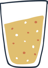 Orange Juice Sparkling Drink Line Illustration