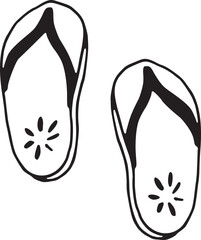 Floral Flip Flops Doodle Illustration