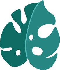 Dark Green Monstera Leaf Illustration © tabitazn