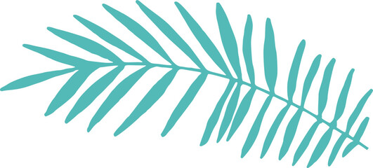 Dark Green Palm Leaf Illustration © tabitazn
