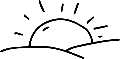 Sunrise Sunset Doodle Illustration