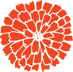 Red Mums Flower Illustration