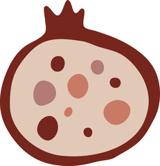 Pink Pomegranate Fruit Illustration