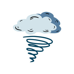 cute cloud hand drawn weather pattern with storm on white background 