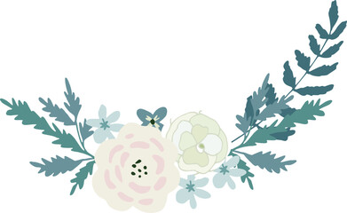 White Rose Flowers Garland 1 Illustration