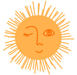 Sun with face illustration