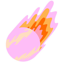 Flying meteorite illustration © miobuono