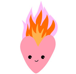 Heart with flames illustration