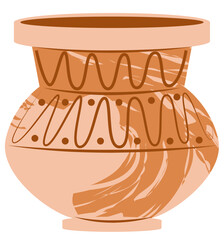 Clay or ceramic antique vase element
