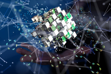 Cloud computing concept.Abstract cloud connection technology background.