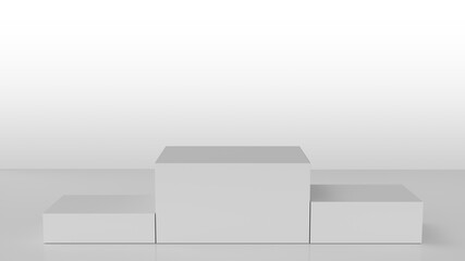 White podium great for minimal product imagery, presentations, or backgrounds.