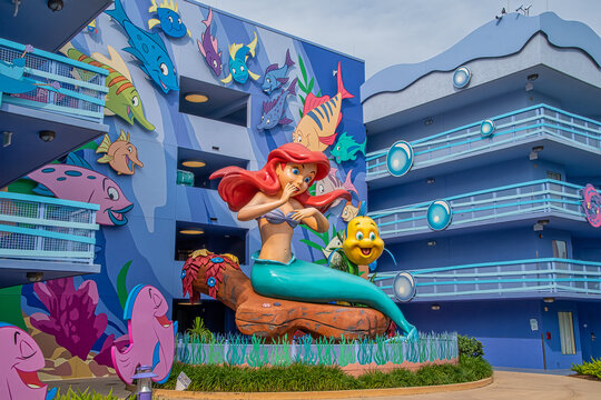 Views of the character theming at Disney`s Art of Animation Resort