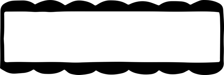 Black ribbon banner element frame hand drawn