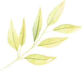 Obraz premium Purple watercolor flowers and leaves collection