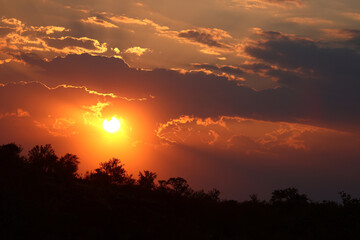 Fototapeta premium Sonnenuntergang - Krüger Park Südafrika / Sundown - Kruger Park South Africa /