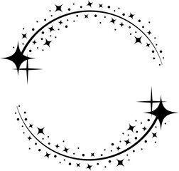 Stardust shiny star circle frame - 510114767