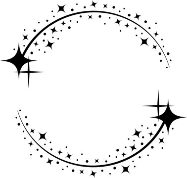 Stardust shiny star circle frame