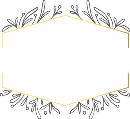 Wedding invitation label with floral frame