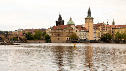 Fototapeta na wymiar Prague Czech Republic April 25, 2022. City architecture. Landscape on the Vltava River.