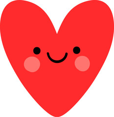 Cartoon red heart character with funny face - 510115757