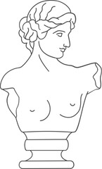 Nude female torso of antique sculpture